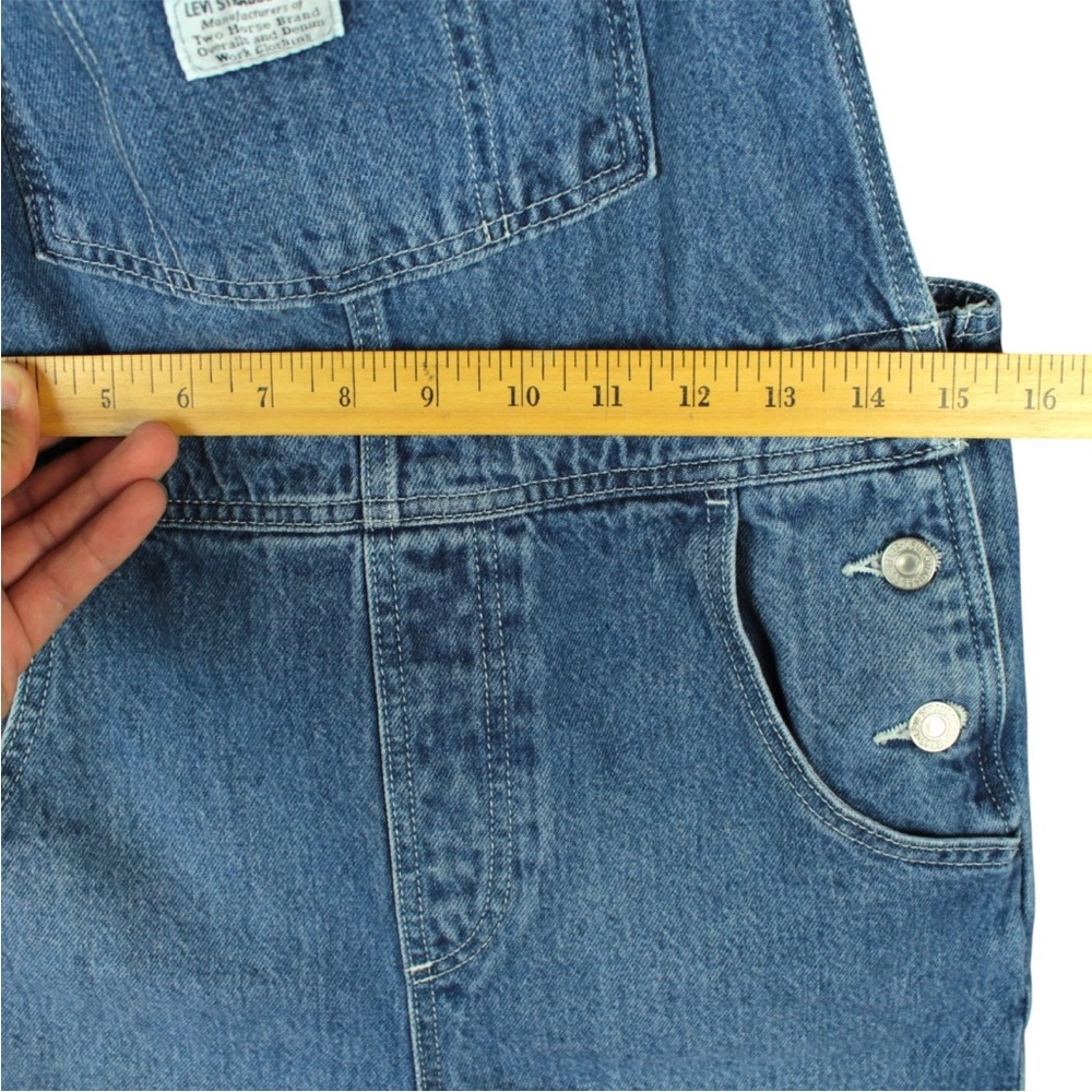 Levi’s Vintage Shortalls Denim Bib Overalls Two Horse Brand Women Size S Blue - Picture 12 of 13